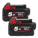 M18 B52 - A set of two batteries M18™, Li-ion 18 V, 5.0 Ah, 4932451242