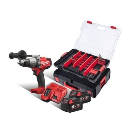 M18 BLPD-502XA - Compact brushless percussion drill 18 V, 5.0 Ah, in HD Box, with 2 batteries and charger