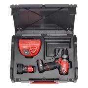 M12 CDD-402X - Subkompaktowa 2-biegowa wiertarko - wkrętarka 12 V, 4.0 Ah, M12 FUEL™, w walizce, z 2 akumulatorami i ładowarką