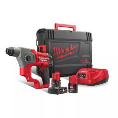 M12 CH-421X - Subkompaktowy młot montażowy SDS-Plus 12 V, 4.0 & 2.0 Ah, FUEL, w walizce, z 2 akumulatorami i ładowarką