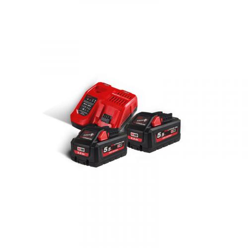 M18 HNRG-552 - Set of 2 batteries M18™ HIGH OUTPUT™, Li-ion 18 V, 5.5 Ah + fast charger, 4933464713