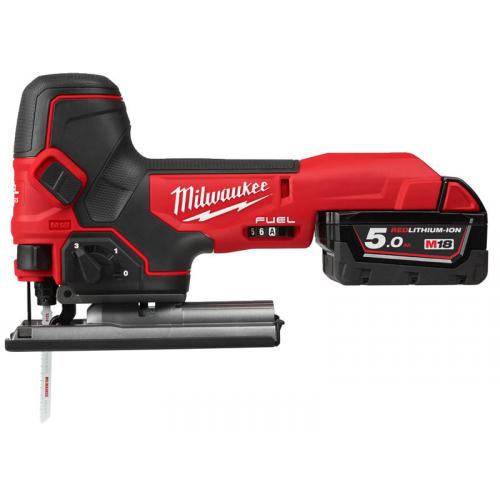 M18 FBJS-502X - Body grip jigsaw 18 V, 5.0 Ah, FUEL™, in case with 2 batteries and charger