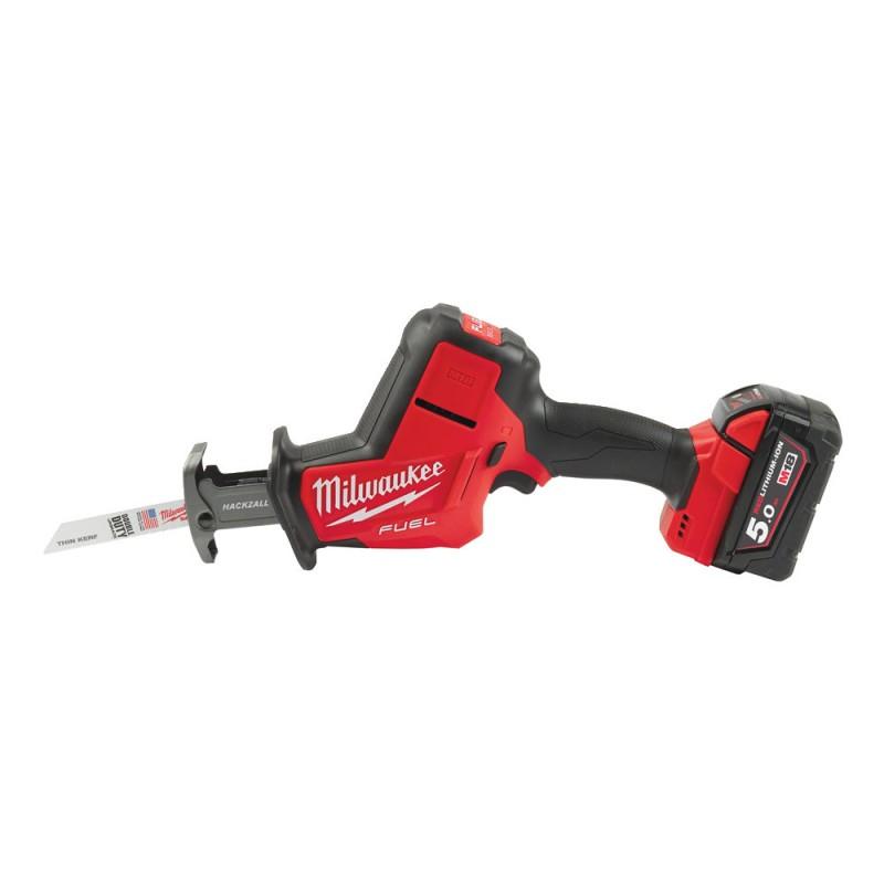 MILWAUKEE M18 FHZ-502X Reciprocating saw 18 V, 5.0 Ah, HACKZALL™,  FUEL™, in case with batteries and charger