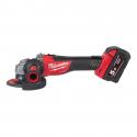 M18 CAG115X-502X - Angle grinder 115 mm, 18 V, 5.0 Ah, FUEL™, slide switch, in case, with 2 batteries and charger, 4933448861