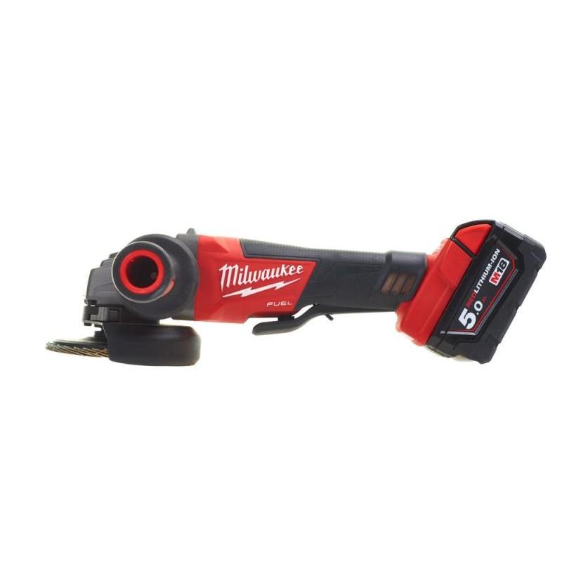M18 CAG125XPD-502X - Szlifierka kątowa śr. 125 mm, 18 V, FUEL™, włącznik łopatkowy, z 2 akumulatorami i ładowarką