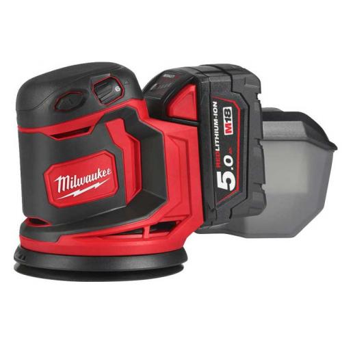 M18 BOS125-502B - Random orbit sander 125 mm, 18 V, 5.0 Ah, in bag, with 2 batteries and charger