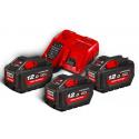M18 HNRG-123 - Set of 3 batteries M18™ HIGH OUTPUT™, Li-ion 18 V, 12.0 Ah + fast charger