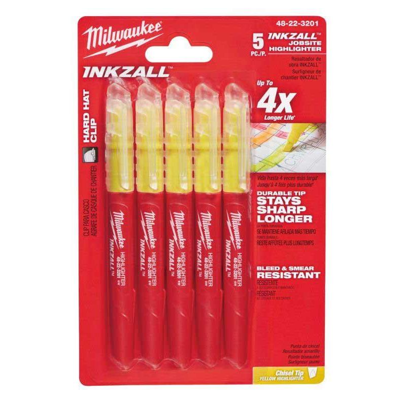 48223201 - INKZALL Highlighters Yellow - 5pc 48223201 - INKZALL Highlighters Yellow - 5pc