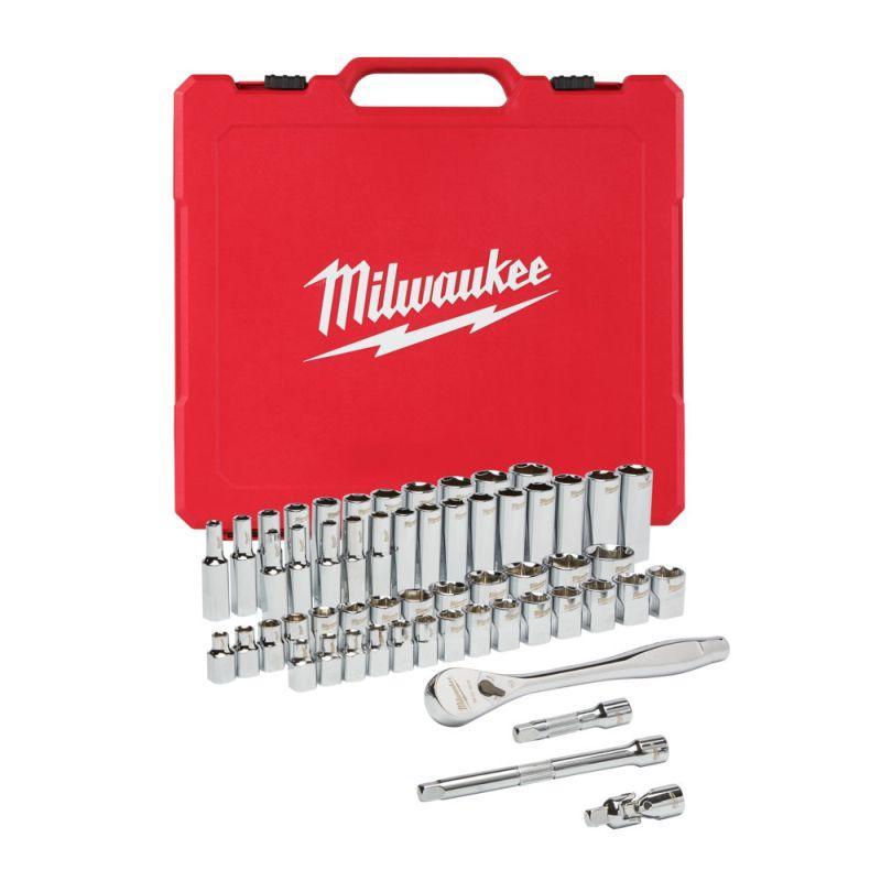 4932464946 - 3/8 Drive 56 pc Ratchet + Socket Set SAE + Metric 4932464946 - 3/8 Drive 56 pc Ratchet + Socket Set SAE + Metric