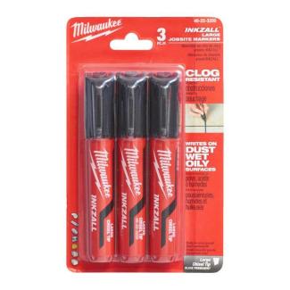 4932471554 - INKZALL Black L Chisel Tip Marker (3PK)