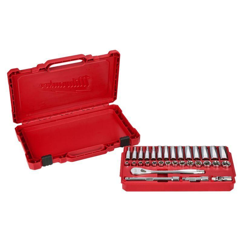 4932464945 - 3/8 Drive 32 pc Ratchet + Socket Set Metric 4932464945 - 3/8 Drive 32 pc Ratchet + Socket Set Metric