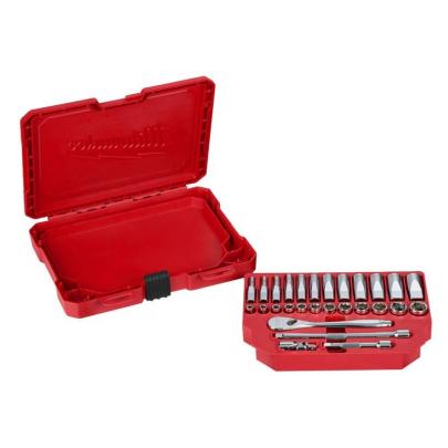 4932464943 - 1/4 Drive 28 pc Ratchet + Socket Set Metric