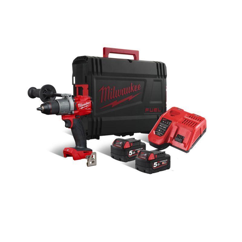 M18 FPD2-502X - Percussion drill 18 V, 5.0 Ah, FUEL™, in HD Box, with 2 batteries and charger