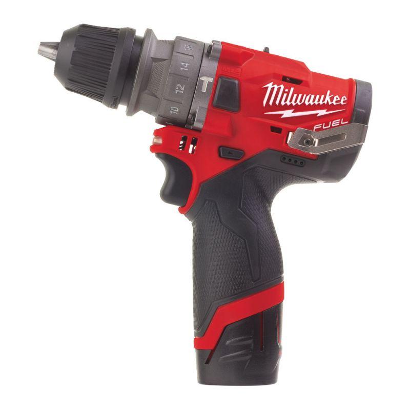 M12 FPDXKIT-202X - Sub compact percussion drill with removable chuck 12 V, 2.0 Ah, with 2 batteries and charger