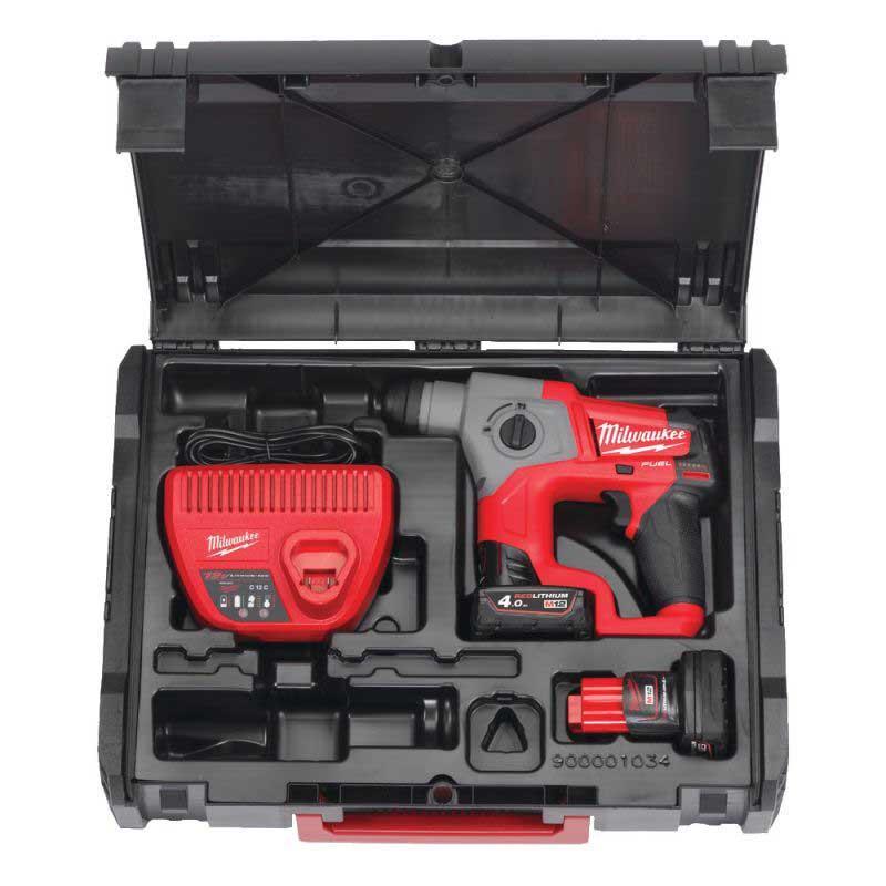 M12 CH-402X - Sub compact SDS-Plus hammer 12 V, 4.0 Ah, FUEL, in HD Box, with 2 batteries and charger M12 CH-402X - Sub compact SDS-Plus hammer 12 V, 4.0 Ah, FUEL, in HD Box, with 2 batteries and charger
