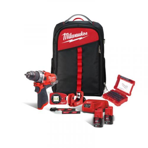 M12 FPD-202XH - Set for plumber, M12 FPD-202X, 56 impact bits, copper pipe cutter, level + backpack, 4933471384