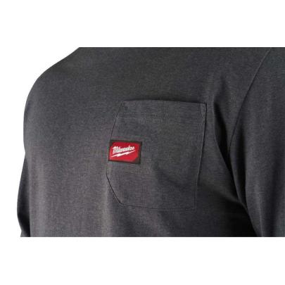 WTLSG-L - Koszulka z długim rękawem szara WORKSKIN™, rozmiar L