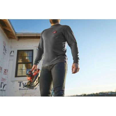 WTLSG-L - Koszulka z długim rękawem szara WORKSKIN™, rozmiar L