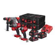 M18 FPP3P2-533P - Zestaw POWERPACK M18™, M18 FPD2, M18 FID2, M18 CHX, 1 x 3.0 Ah, 2 x 5.5 Ah + ładowarka, w skrzyni PACKOUT