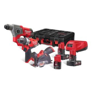 M12 FPP3R-6423P - Zestaw POWERPACK M12™, M12 FPD, M12 FCOT, M12 CH, 2.0, 4.0 i 6.0 Ah + ładowarka, w skrzyni PACKOUT