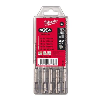 4932352833 - Zestaw wierteł SDS Plus MX4, 4-ostrzowe, 5 - 10 mm (5 szt.)