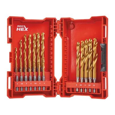 48894760 - Zestaw wierteł do metalu Shockwave HSS-G Tin, 2 - 10 mm, uchwyt Hex (19 szt.)
