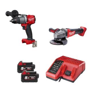 M18FPD2-CAG125X - Zestaw POWERPACK M18™, M18 FPD2, M18 CAG125X, 2 x 5.0 Ah + ładowarka, w walizce