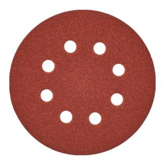 4932367742 - Papier ścierny na rzep 8 otworów do szlifierki mimośrodowej 125 mm, gr. 80 (5 szt.)