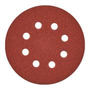 4932367742 - Papier ścierny na rzep 8 otworów do szlifierki mimośrodowej 125 mm, gr. 80 (5 szt.)
