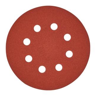 4932367744 - Papier ścierny na rzep 8 otworów do szlifierki mimośrodowej 125 mm, gr. 180 (5 szt.)