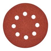 4932371397 - Papier ścierny na rzep 8 otworów do szlifierki mimośrodowej 125 mm, gr. 80 (25 szt.)