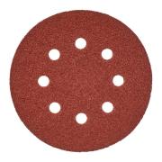 4932371470 - Papier ścierny na rzep 8 otworów do szlifierki mimośrodowej 125 mm, gr. 40 (25 szt.)
