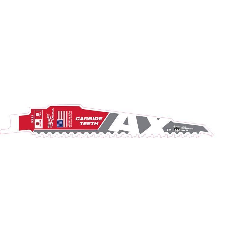 48005221 - Brzeszczot do drewna z gwoździami AX z węglikiem, 150 mm 5 TPI (1 szt.) 48005221 - Brzeszczot do drewna z gwoździami AX z węglikiem, 150 mm 5 TPI (1 szt.)