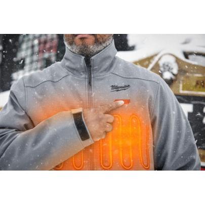 M12 HJ GREY5-0 (3XL) - Kurtka podgrzewana męska premium, M12™ Li-ion 12 V, rozmiar 3XL, szara