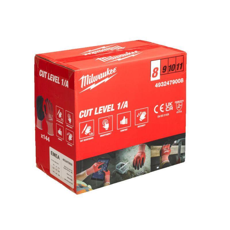 4932479008 - Rękawice odporne na przecięcia, poziom ochrony 1/A, rozmiar M/8 (144 pary)