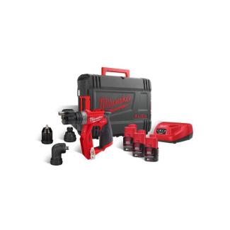 M12 FDDXKIT-203X - Wiertarko-wkrętarka z wymiennymi uchwytami 12 V, 2.0 Ah, FUEL™, w walizce, z 3 akumulatorami i ładowarką