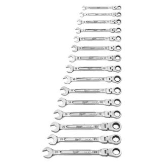4932478558 - Zestaw kluczy płasko-oczkowych MAXBITE™ z ruchomą główką grzechotki 15 szt. - metryczny, od 8 do 22 mm