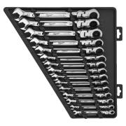 4932478558 - Zestaw kluczy płasko-oczkowych MAXBITE™ z ruchomą główką grzechotki 15 szt. - metryczny, od 8 do 22 mm