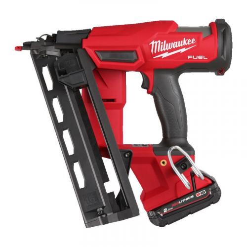 M18 FN16GA-202X - Angled nail finish nailer 16GA, 18 V, 2.0 Ah, FUEL™, in case, with 2 batteries and charger, 4933478092