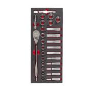 4932479826 - Moduł nasadek i akcesoriów 1/2", 10 - 24 mm (28 szt.), wkładka piankowa