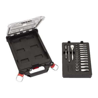 4932478812 - Zestaw nasadek 1/4" z grzechotką i akcesoriami, w organizerze Slim PACKOUT™ średnim (28 szt.)