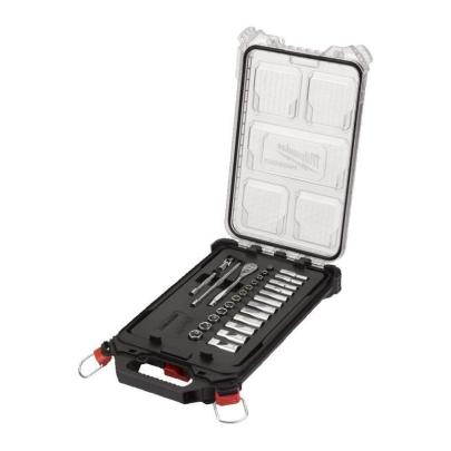 4932478812 - Zestaw nasadek 1/4" z grzechotką i akcesoriami, w organizerze Slim PACKOUT™ średnim (28 szt.)