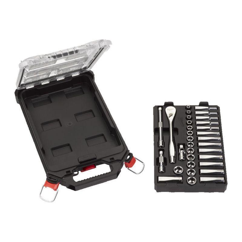 4932478813 - Zestaw nasadek 3/8" z grzechotką i akcesoriami, w organizerze Slim PACKOUT™ średnim (32 szt.) 4932478813 - Zestaw nasadek 3/8" z grzechotką i akcesoriami, w organizerze Slim PACKOUT™ średnim (32 szt.)