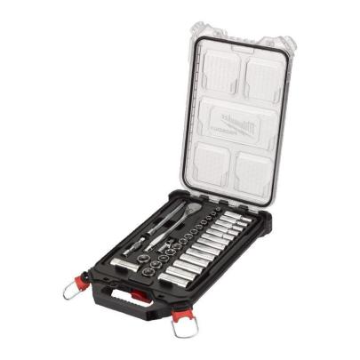 4932478813 - Zestaw nasadek 3/8" z grzechotką i akcesoriami, w organizerze Slim PACKOUT™ średnim (32 szt.)