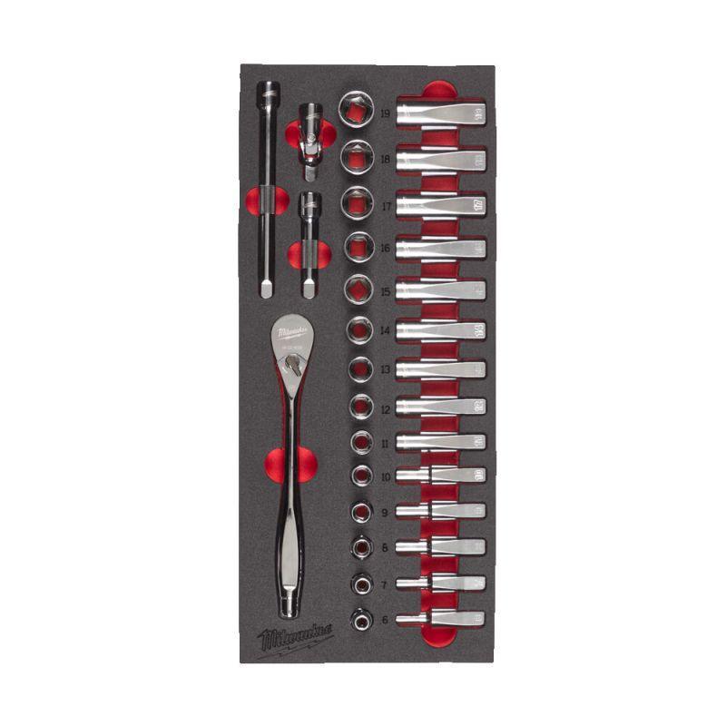 4932479825 - Moduł nasadek i akcesoriów 3/8", 6 - 19 mm (32 szt.), wkładka piankowa 4932479825 - Moduł nasadek i akcesoriów 3/8", 6 - 19 mm (32 szt.), wkładka piankowa