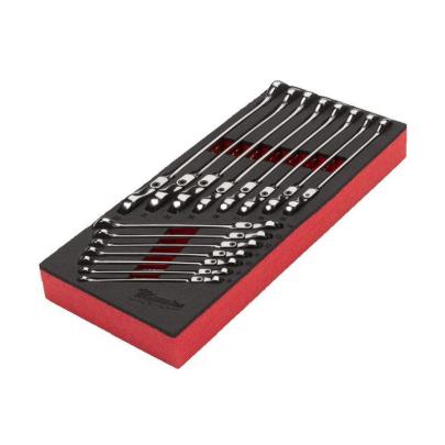 4932479829 - Moduł kluczy płasko-oczkowych grzechotkowych, przegubowych Maxbite, 8 - 22 mm (15 szt.), wkładka piankowa