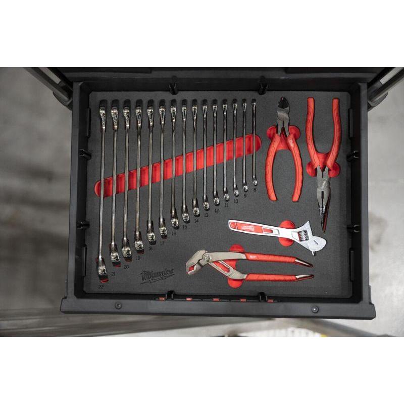 4932480715 - Moduł kluczy płasko-oczkowych i szczypiec do szuflad PACKOUT, 8 - 22 mm (19 szt.), wkładka piankowa