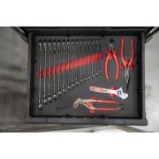 4932480715 - Moduł kluczy płasko-oczkowych i szczypiec do szuflad PACKOUT, 8 - 22 mm (19 szt.), wkładka piankowa