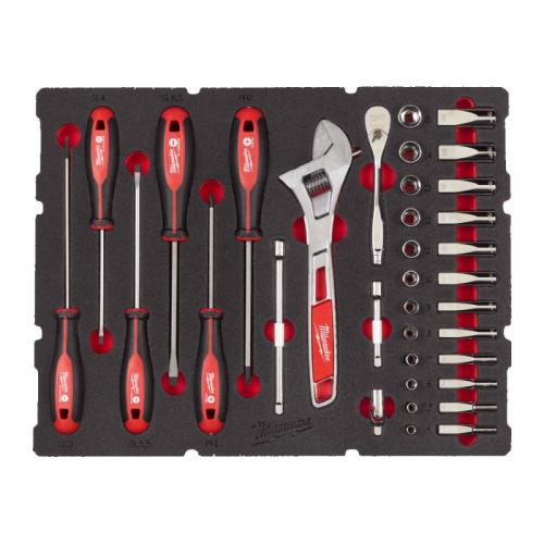 4932480717 - 1/4" ratchet and socket and trilobe screwdriver and wrench set PACKOUT foam insert (35 pcs)