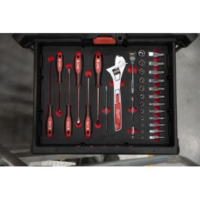 4932480717 - Moduł nasadek 1/4" i wkrętaków + klucz nastawny do szuflad PACKOUT (35 szt.), wkładka piankowa